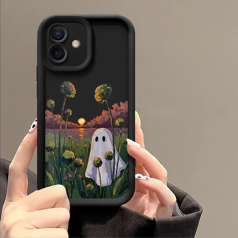 Abstract Cute Ghost Pattern Halloween Soft Phone Case Cover s