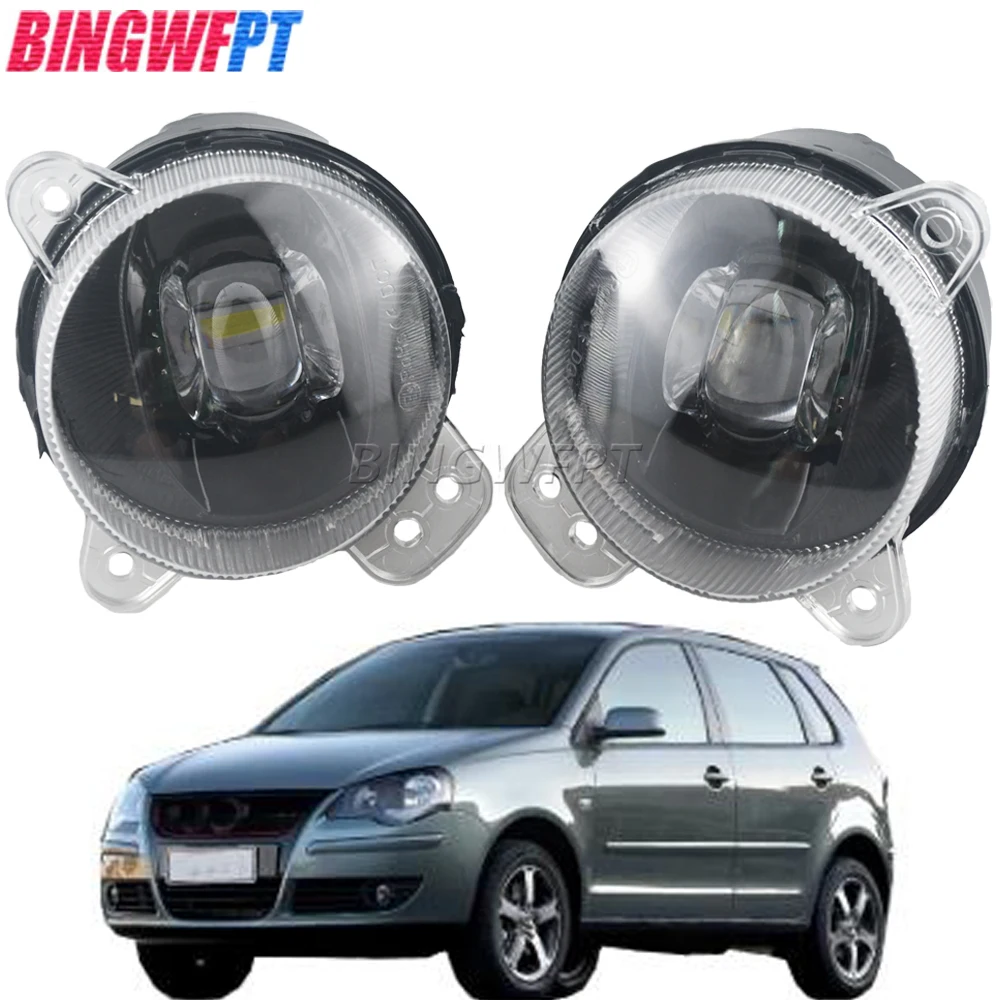 

NEW 2PCS Car LED Lens Fog Lamp Fog Daytime Running Lamp DRL12V For Volkswagen VW Polo MK4 9N3 2005 2006 2007 2008 2009 Fog Light