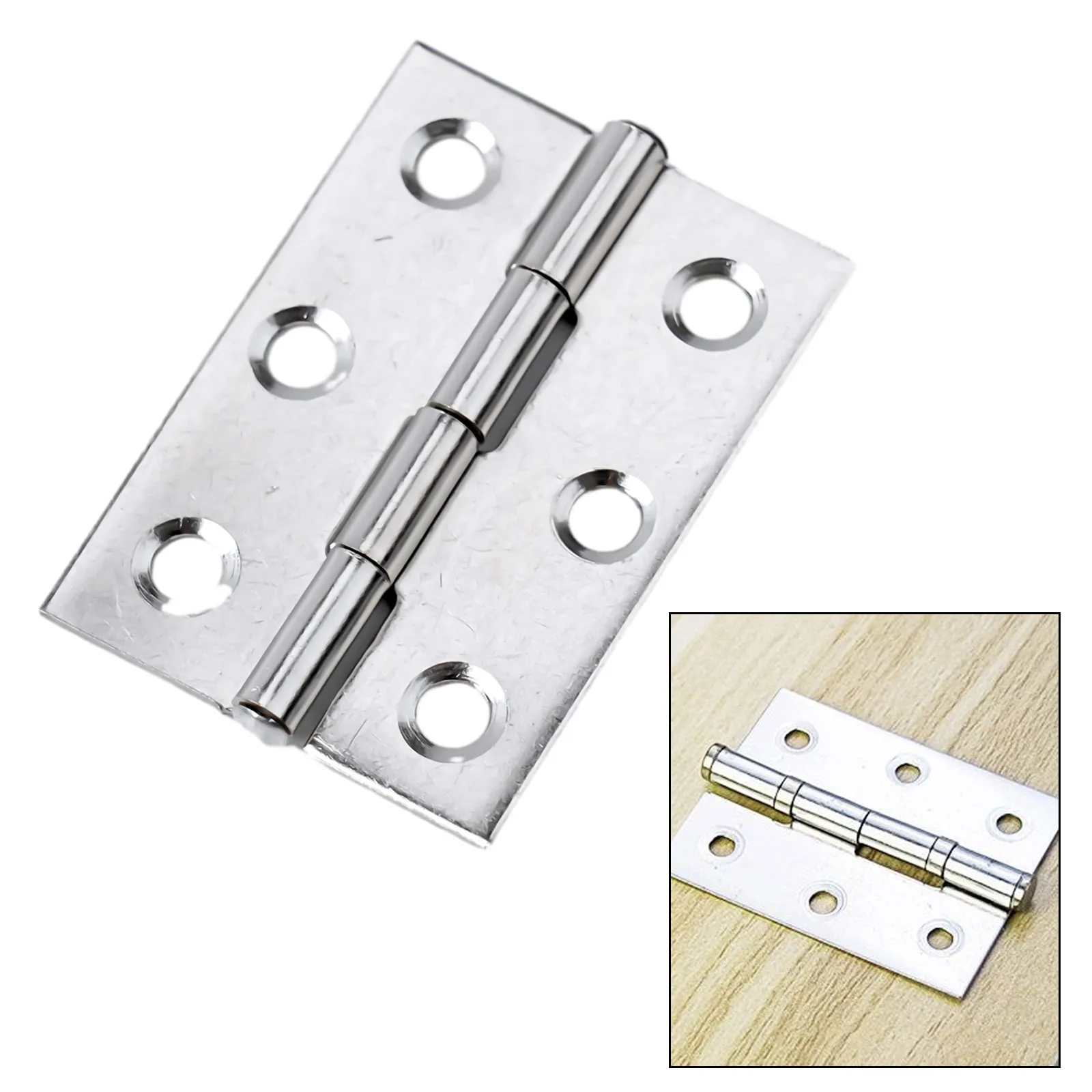 Description Picture 4 of item10 PCS Door Hinge Stainless Steel Hinges Cabinet Hinges Door Connector Picture Frame Flat Hinge Bookcase Furniture Hardware