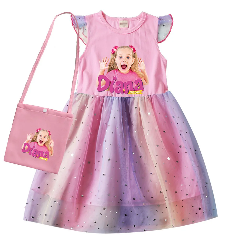 Dianaing and Romaing Kids Summer Dianas Dress Baby Girls Cute Lace Princess Dress Toddler Girls Birthday Party Dresses