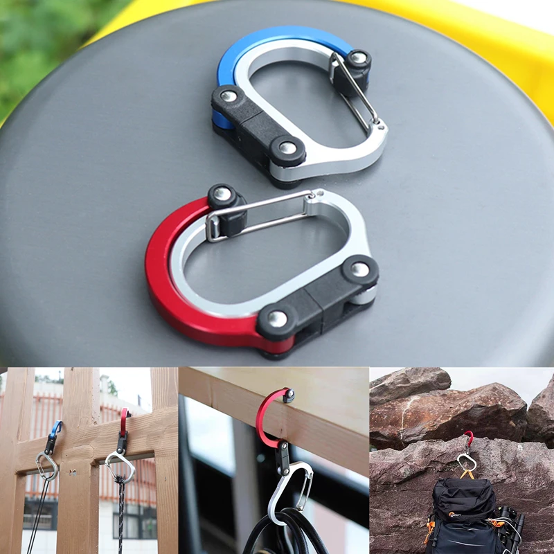 Aluminum Alloy Mountaineering Buckle Camping Hiking Travel Backpack Climbing Gadget Carabiner Clips Fishing Outdoor Accessory carabiner clips carabiner belt clip tent rope buckle keychain carabiner tactical buckle antenna binding buckle