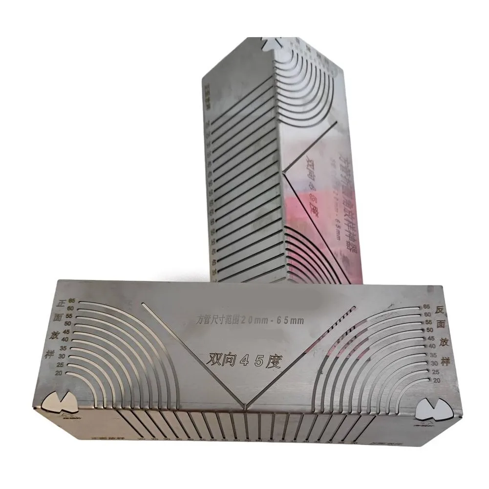Square Tube Rounded Corner Drawing Ruler Multifunctional Drawing Tool 45 Degree Angle Carpenter's Layout Gauge 1pc