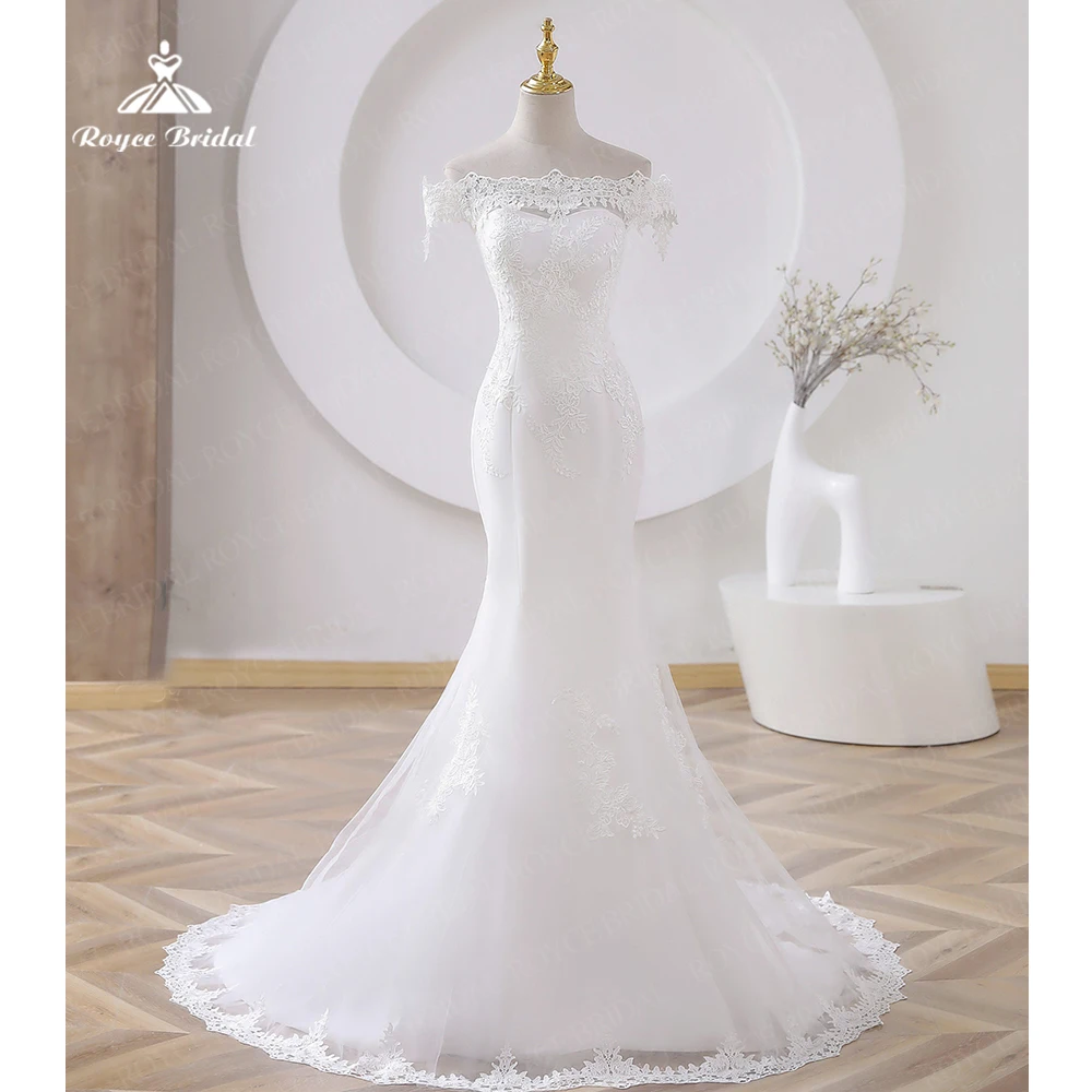 

Exquisite Boat Neck Wedding Dresses For Women Bride Lace Mermaid Bridal Gowns Lace Up Formal Occasion Dress Vestidos De Novia