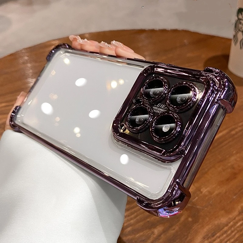 Luxury Shockproof Transparent Air Cover with Lens Film and Bumper Protection