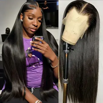 13x6 Lace Front Human Hair Wigs 30 42 Inch Straight Human Hair Wigs Transparent Brazilian Wigs Human Hair For Women Pre Plucked 1