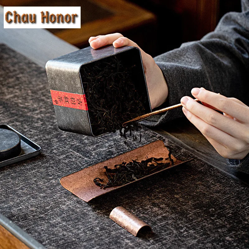 3pc/Set Lotus Leaf Art Copper Tea Scoop Retro Tea Pick Zen Ceremony Caddy Spoon Kung Fu Tea Set Accessories Tea Spoon Tea Shovel