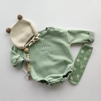 Spring Autumn Newborn Infant rompers one-piece Letter embroidery sweatshirt romper Long Sleeve Baby Full loose Body jumpsuits 4