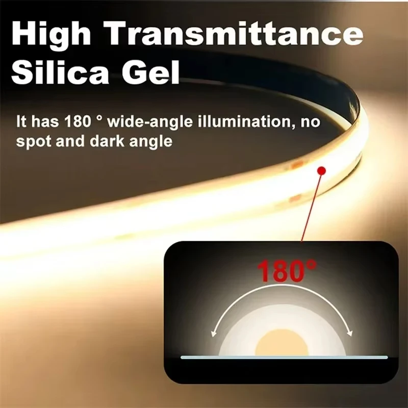 5V USB COB LED Strip Light 1-3m Flexible Tape 320LEDs/m Gesture Sensor Control/Push-button Switch High-Density RA90 TV Backlight