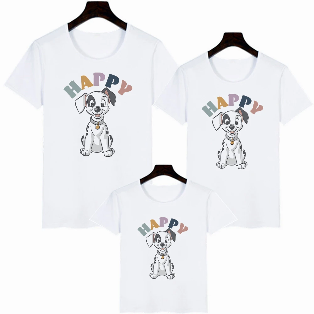 T Shirts Disney 101 Dalmatians Summer Tops New Products Family Look Outfits Parent Child Casual Vogue Modern Creativity Tshirts matching family christmas outfits Family Matching Outfits