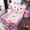 Creative Cartoon Bear Children's Bed Modern Simple Princess Bed Solid Wood 1.5m Single Bed With Guardrail Cama Furniture Home 2