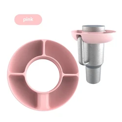 Silicone Snack Bowl - Food - Grade Reusable Candy Platter with 4 Compartments, Lightweight and Convenient (Pink)