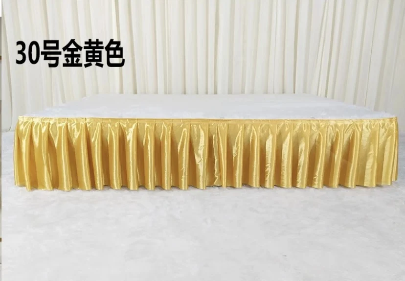 Baby shower table skirt wedding party banquet stage ice silk chiffon table skirt for cloth skirting for birthday