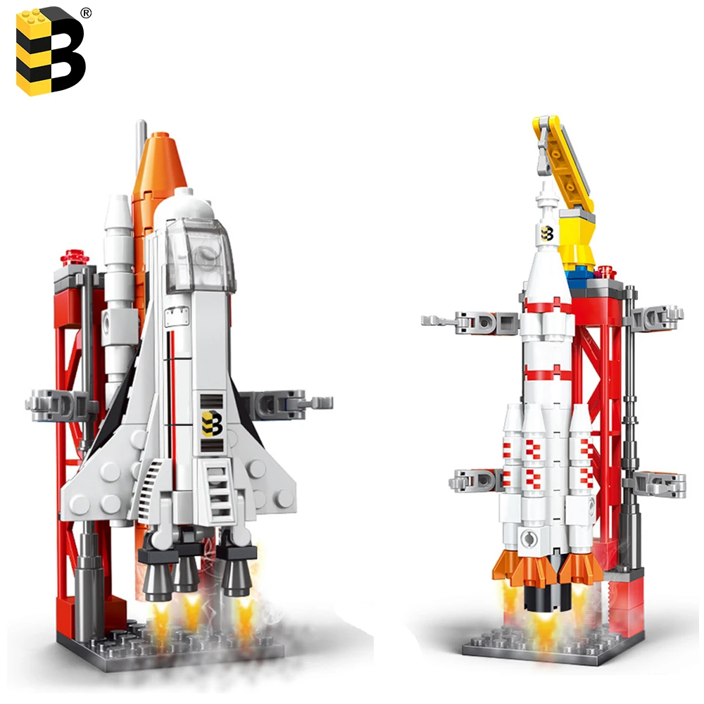 High-Tech Space Shuttle Launch Center Lunar Lander Model Building Blocks Spaceship Rocket Bricks Set Construction Toys Kid Gifts diy house kits