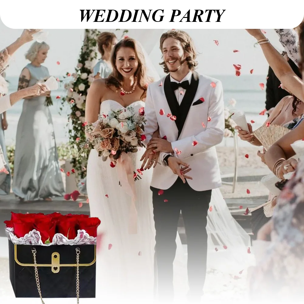 6Pcs Flower Paper Gift Bags Wear Resist Portable Florist Handbag Multi-Purpose Flower Paper Bucket Handbag for Special Occasions