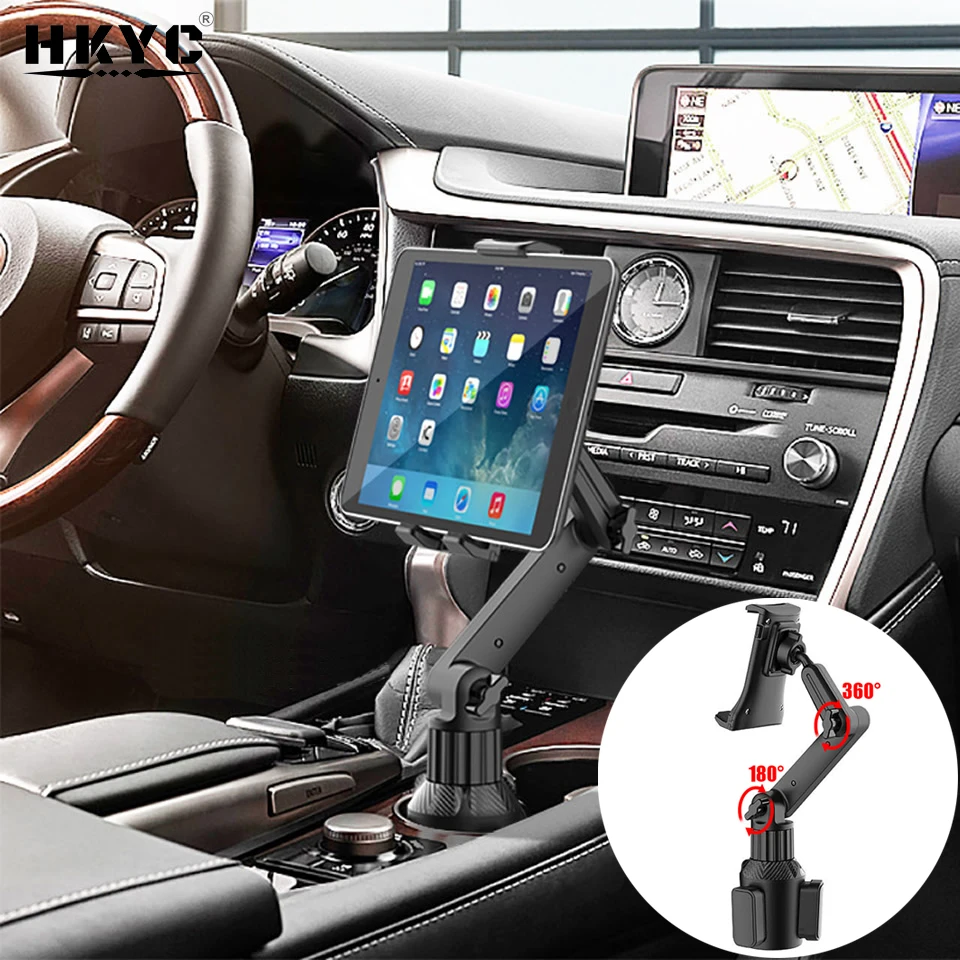 Suporte Universal do Copo do Carro para Apple Ipad Pro Berço da Montagem do Automóvel do Tablet 360 ° 12.9 Ar2023 Mini Samsung Tab s7 Plus 12.4