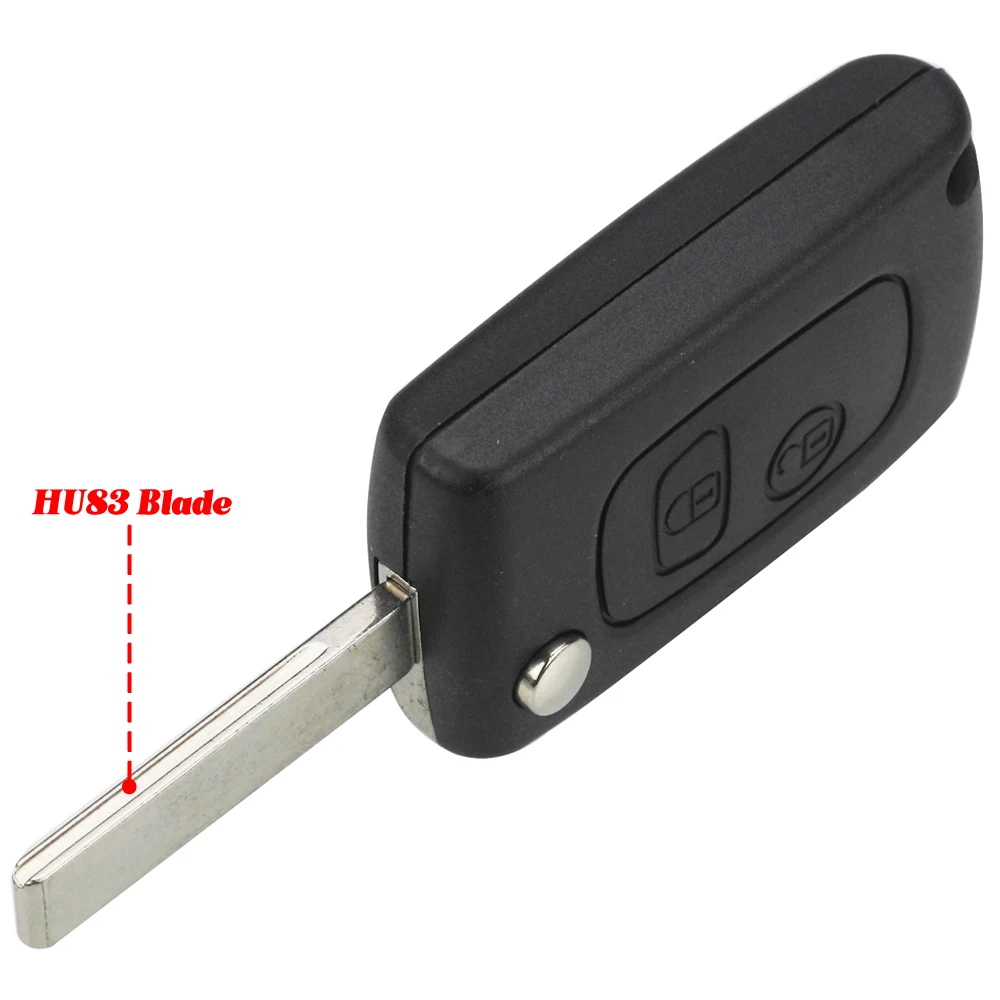 Enhanced Flip Remote Key Case Shell | 2-Button Replacement with HU83 VA2 SX9 Blade