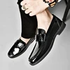 Fashion Italian Mens Casual Shoes Luxury Brand Business Leather Loafers Slip On Loafers Men Formal Wedding Dress Shoes Mocassin 6