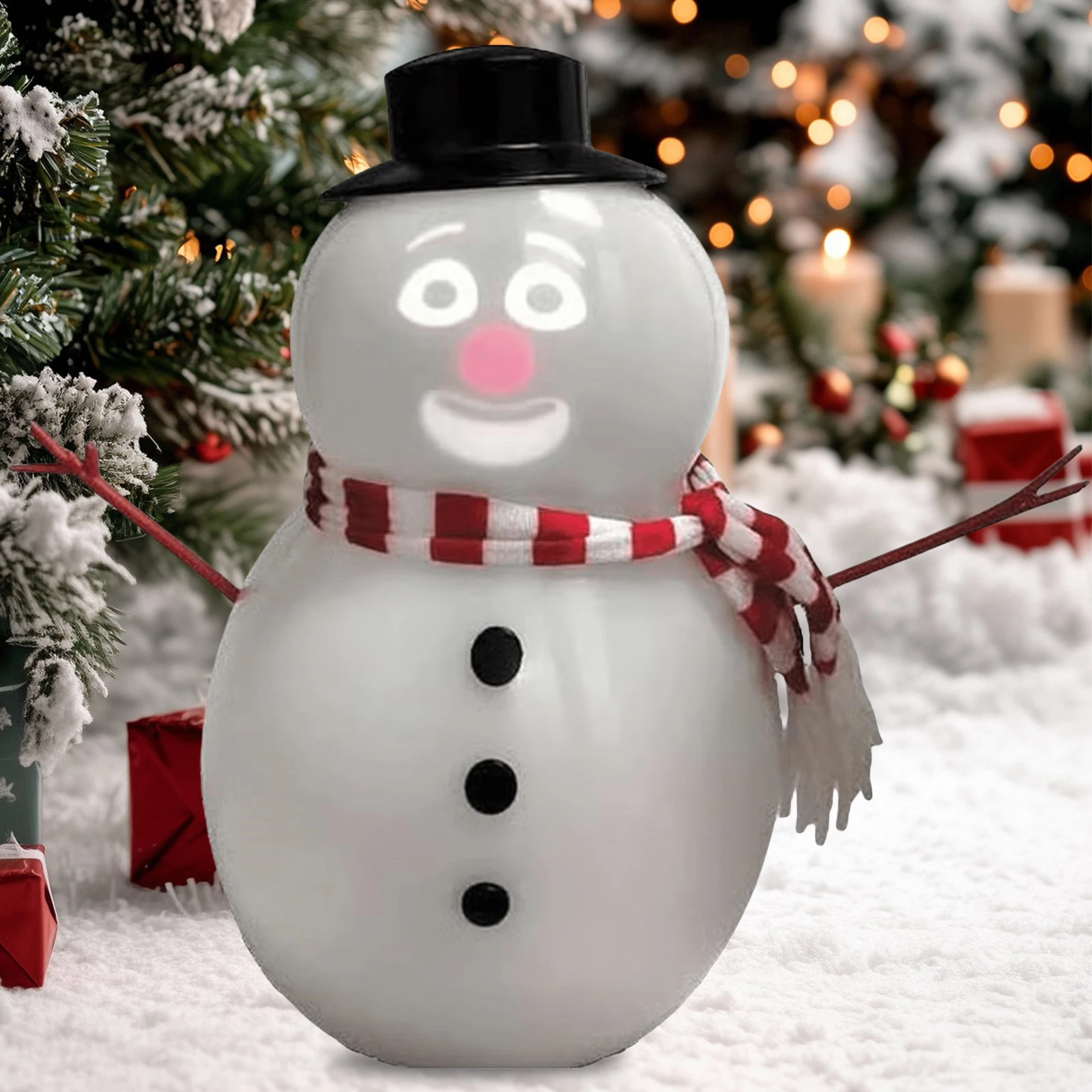 Snowman Christmas Decoration with Built-In Projector Speaker Cute Animated Snowman Singing Dancing Snowman for Indoor Apartment