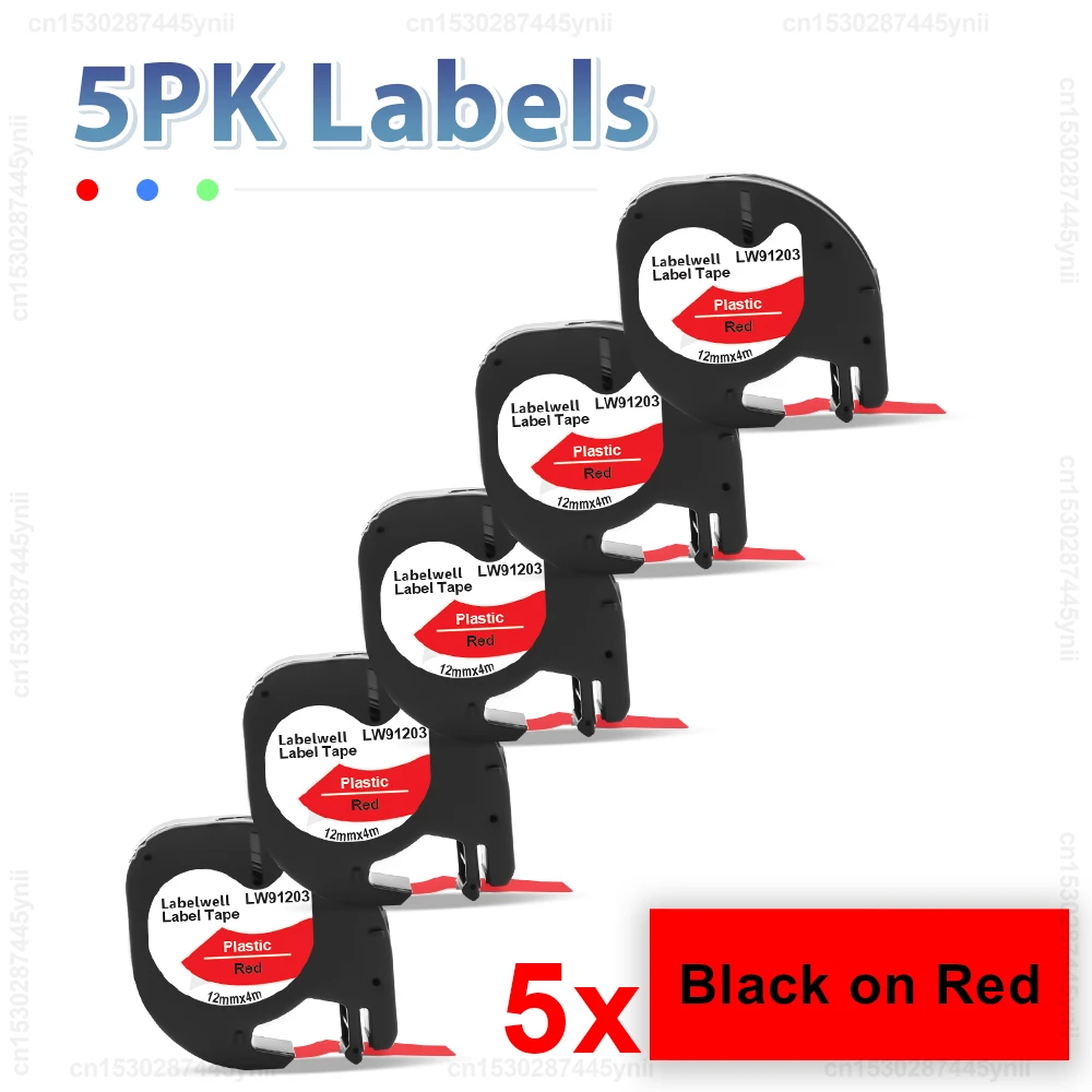 5PK Black on Red