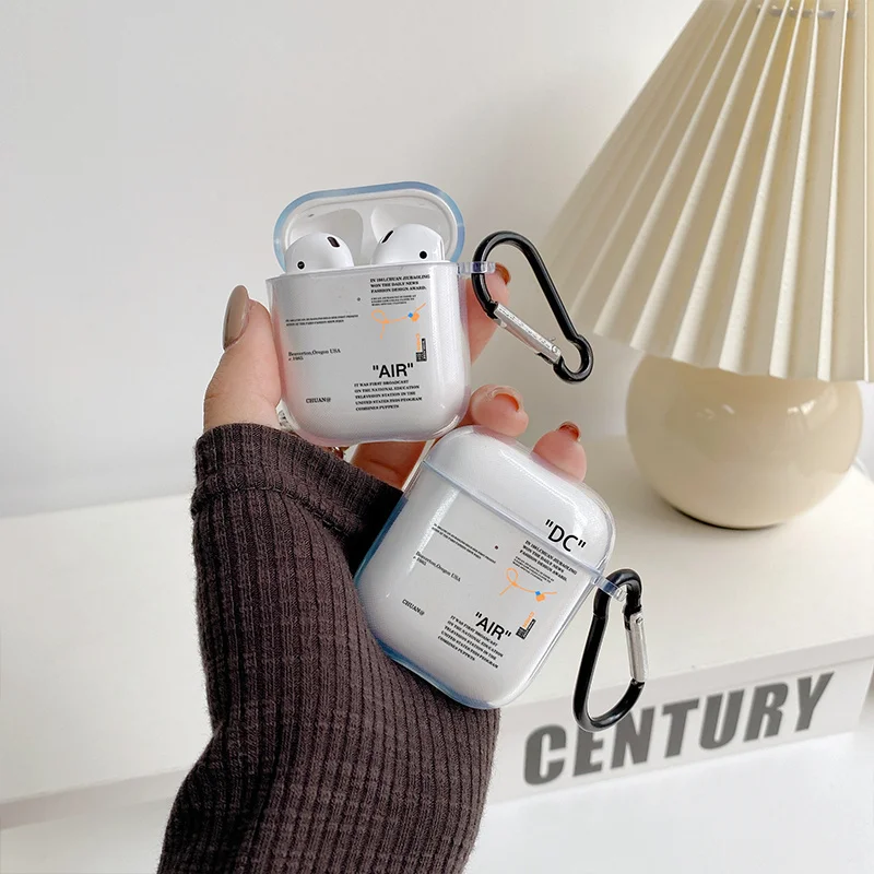 OFF-WHITE | AIRPODS 3rd CASE WHITE & LIGHT BLUE エアポッド Off White | AirPods Case | Protective Silicone | Thread