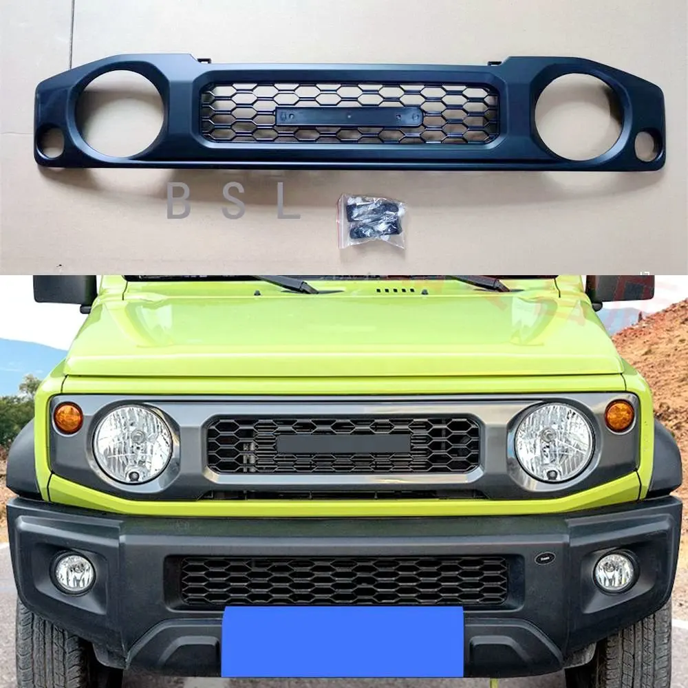 

For Suzuki Jimny JB74 2019-2021 Grill Mesh Racing Grills Car Black Honeycomb Mesh Front Grille Cover Car Accessories