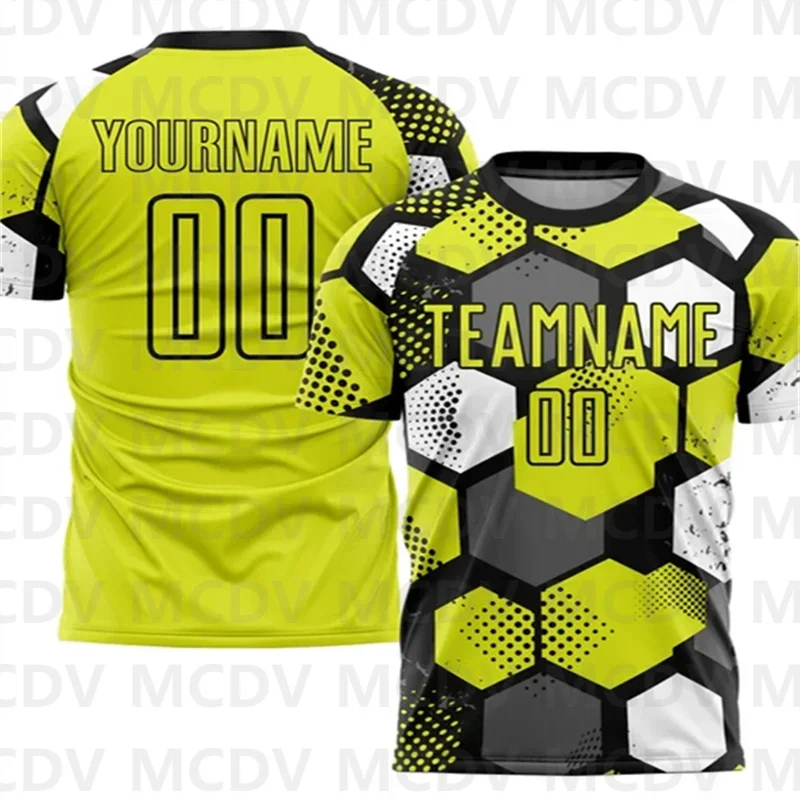 

Custom Red Black-White Sublimation Soccer Uniform Jersey Personlized Team name and you name number Football T-Shirts