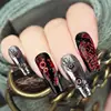 Halloween Nail Stickers 5D Skeleton Ghost Pattern Nail Decals Self-Adhesive Creepy Cosplay DIY Nail Art Decorations For Women 4