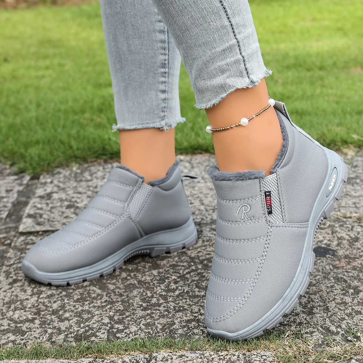 Herrenschuhe, Herren-Freizeitschuhe, Warm, Fleece, Verstärkt, Rutschfest, Leichte Schneestiefel – Detail 5