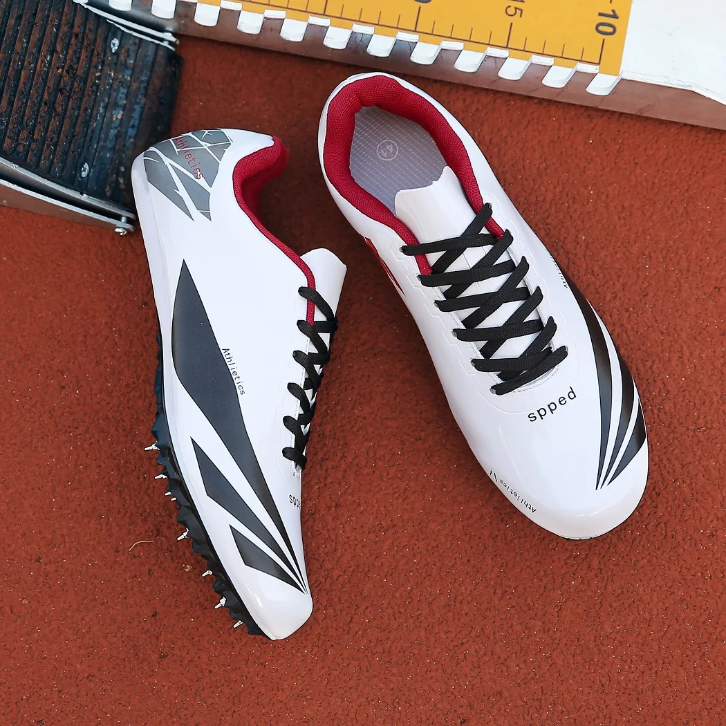 New Arrival Spiked Shoes Men Track and Field Spikes Sneakers Women Running Shoes for Boy Lacing Athletic Shoes Training Shoes