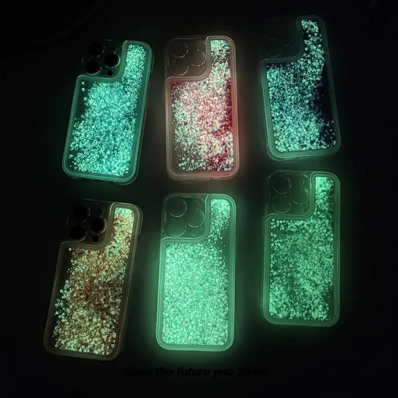 

Luxury Luminous quicksand Funny Phone Cover For iPhone 11 12 13 14 15 Pro XS Max X XR 7 8 15 Plus Cool Soft Silicone bumper Case