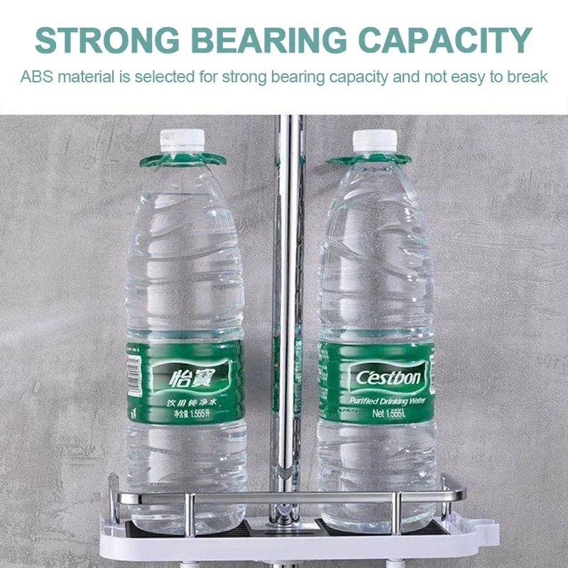 Description Picture 3 of itemShower Storage Holder Bathroom Shelf Pole Shelves Shampoo Tray Stand No Drilling Lifting Bathroom Shower Storage Rack Organizer