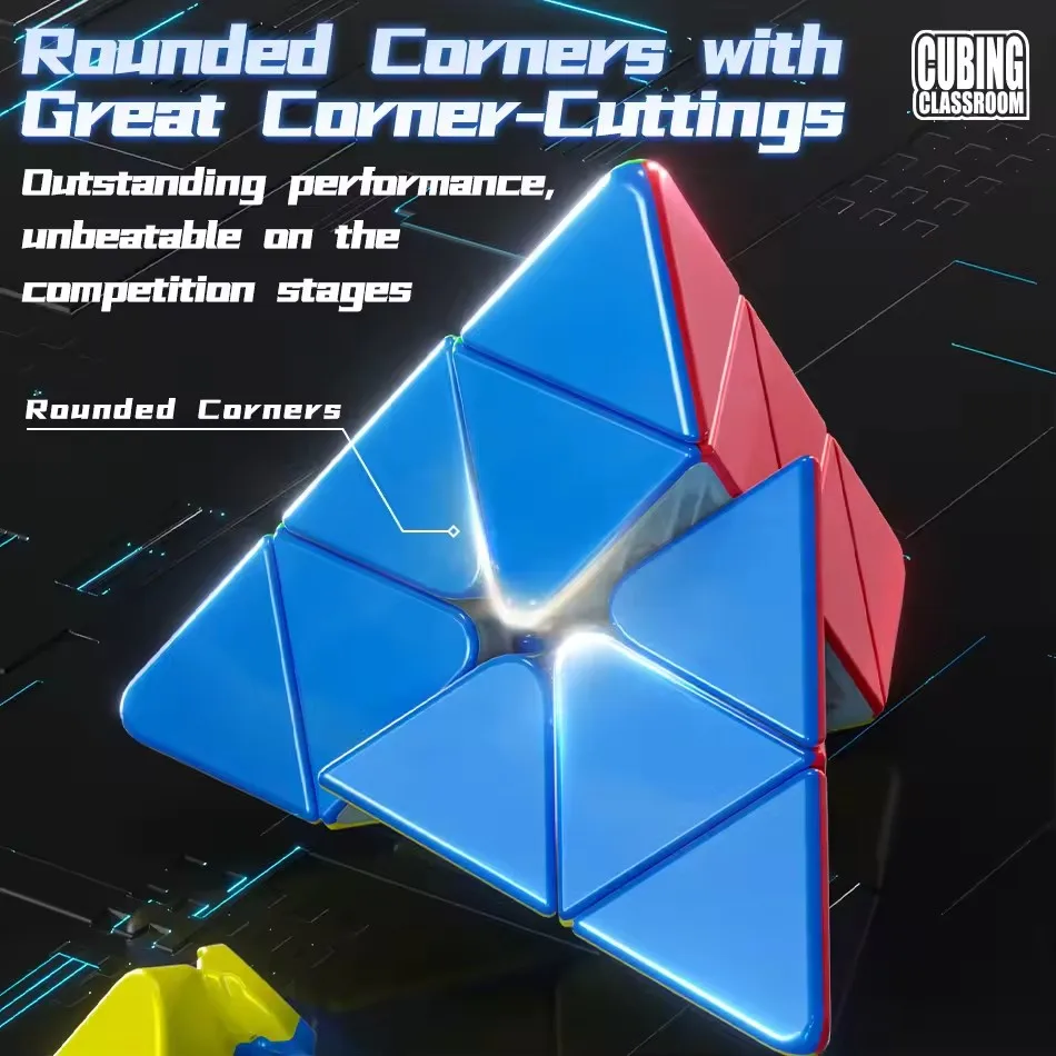 MoYu Meilong Pyraminx V2 3x3x3 피라미드 매직 큐브 MoFangJiaoShi 3x3 탄소 섬유 마카롱 큐보 스티커 Magico 퍼즐 큐브 선물
