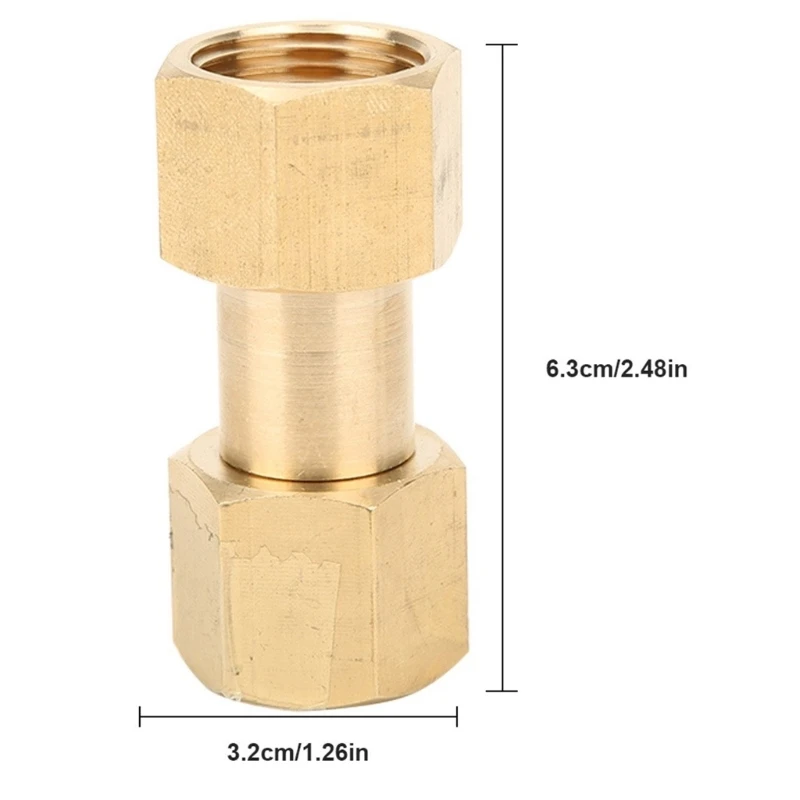 Heat Resistant CO2 Cylinder To Argon Regulator Brass Nut Adapter Standard Threading Leak Proof Brass Regulator Adapter