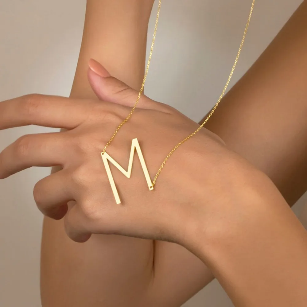 Big Letter Sideways Necklace Sideways Initial Necklaces Christmas