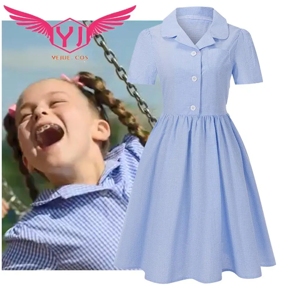 Film Roald Dahl Matilda L'Abito Musicale Costume Cosplay Costume Di Halloween Vestito Blu Da Donna