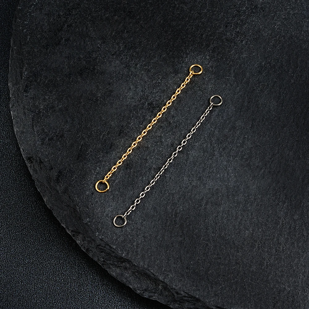 Right Grand TA1 티타늄 댄글 이어링 커넥터 체인 참 라브렛 스터드 헬릭스 노즈 후프 클리커 귀걸이 피어싱 쥬얼리