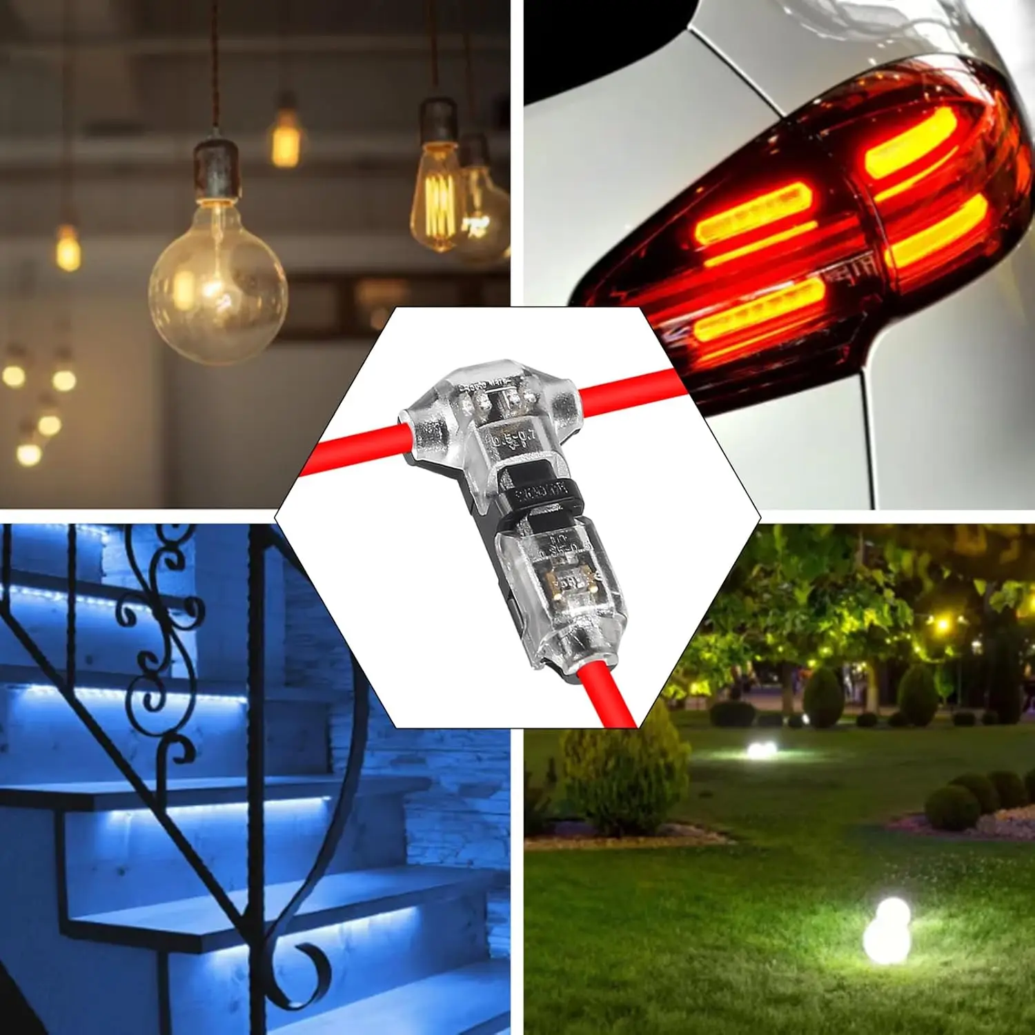 Približni prikaz T tap konektora koji pokazuje njegov mehanizam kopče