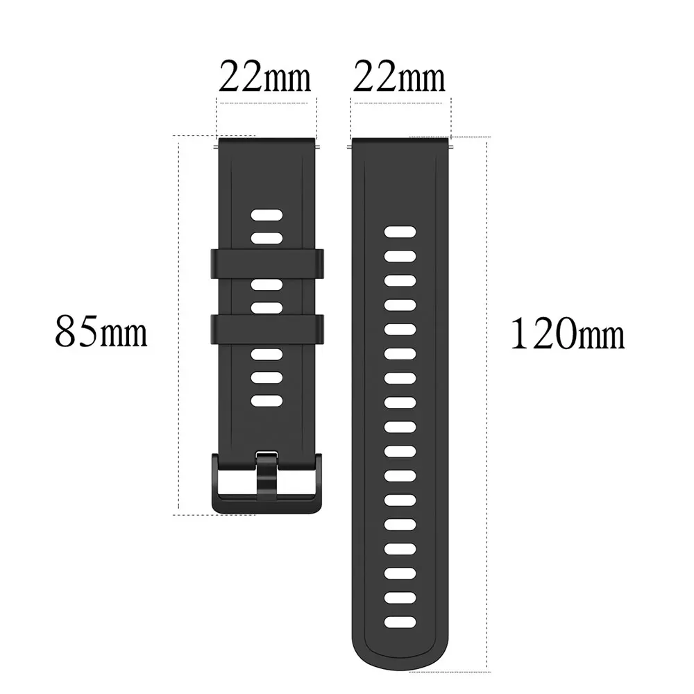Enhanced Silicone Sports Watchband - 22mm Universal Strap