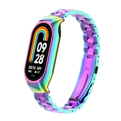 Premium Stainless Steel Watch Strap with Metal Case Bracelet for Smartwatch Accessories (Colorful)