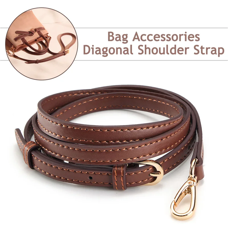 Luxury Genuine Leather Coffee Adjustable Crossbody Shoulder Strap For DIY Replacement Handbag Belts Strap Bag Accessories