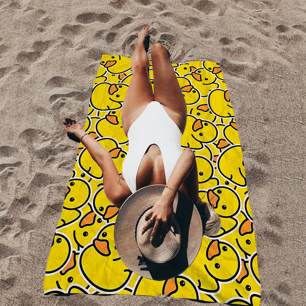 Yellow Classic Rubber Duck Cartoon Beach Towel Cute Kawaii Room Decor Bath Girls Children Hand Towels For Bathroom Shower 4