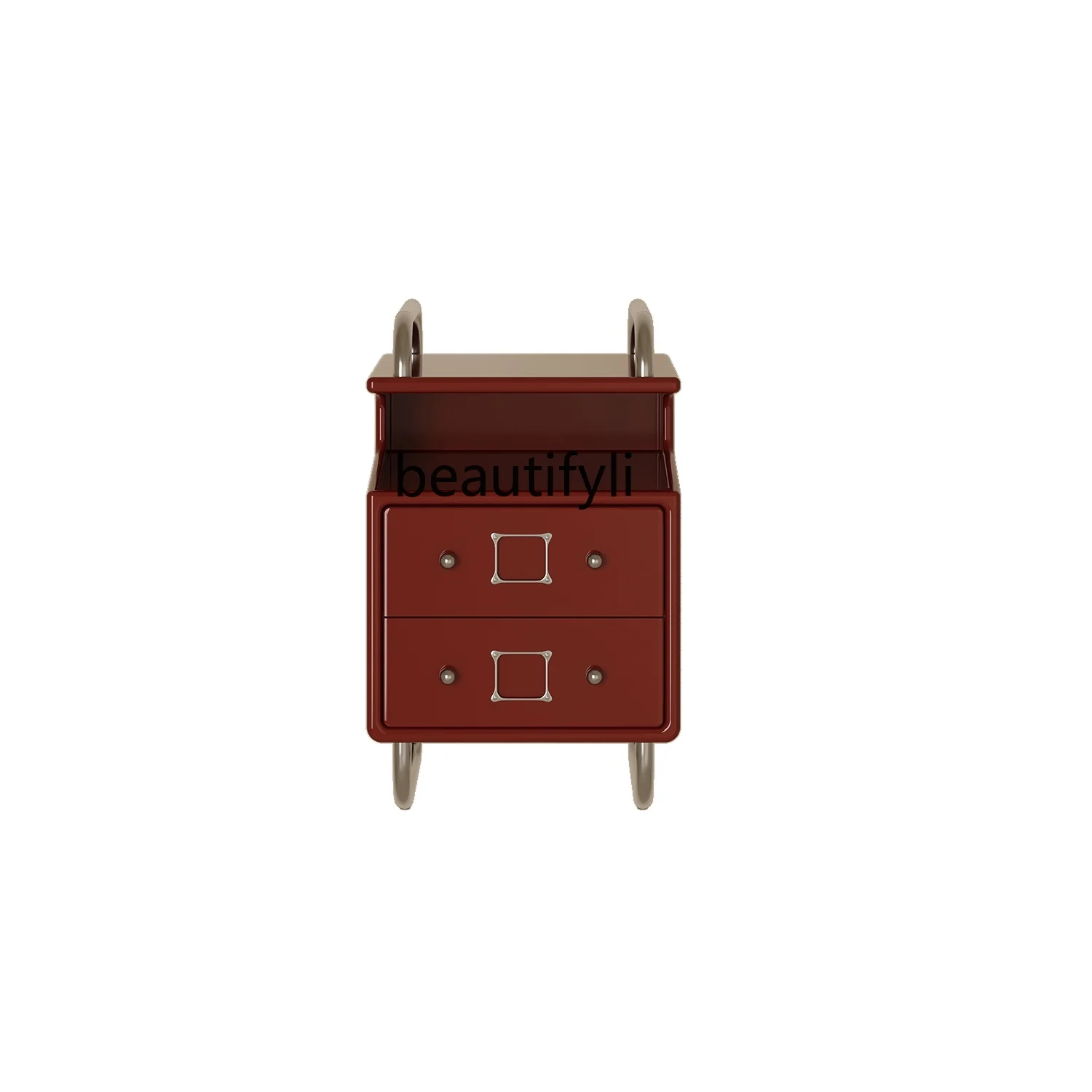 

Designer Model Duckbill Bedside Table Record Projector Cabinet Storage Cabinet Stainless Steel Retro Sofa Side Cabinet