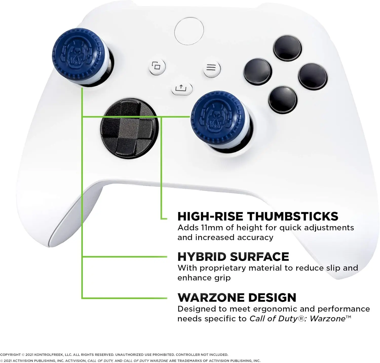 Enhanced Silicone Thumb Grip Caps for Xbox Series S Controller - Set of 2