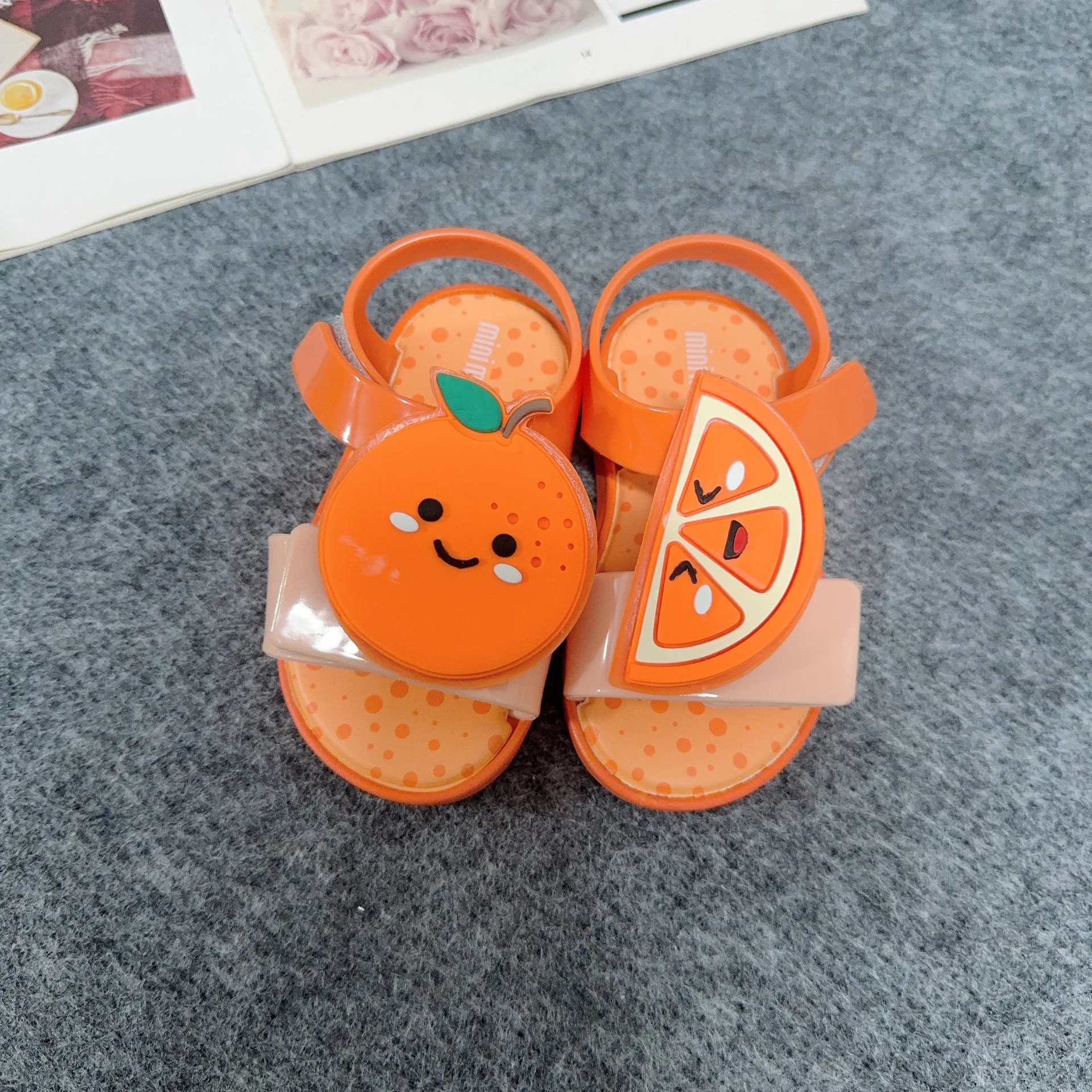 Mini Melissa Summer Sandals for Girls Bow Non-slip Soft Soled Versatile Solid Korean Children Sweet Princess Shoes Beach Sandals 6
