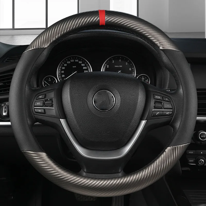 Steering Wheel Cover Fashion Universal Car Steering Wheel Cover Breathable Anti Slip Car Decoration Suitable 37-38cm