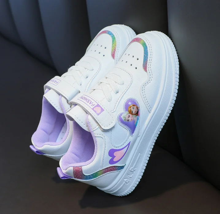 Scarpe Sportive Disney Per Bambina, Sneakers Da Donna Bianche, Elsa E Anna, Scarpe Da Neve Per Ragazzi E Ragazze Taglia 26-37