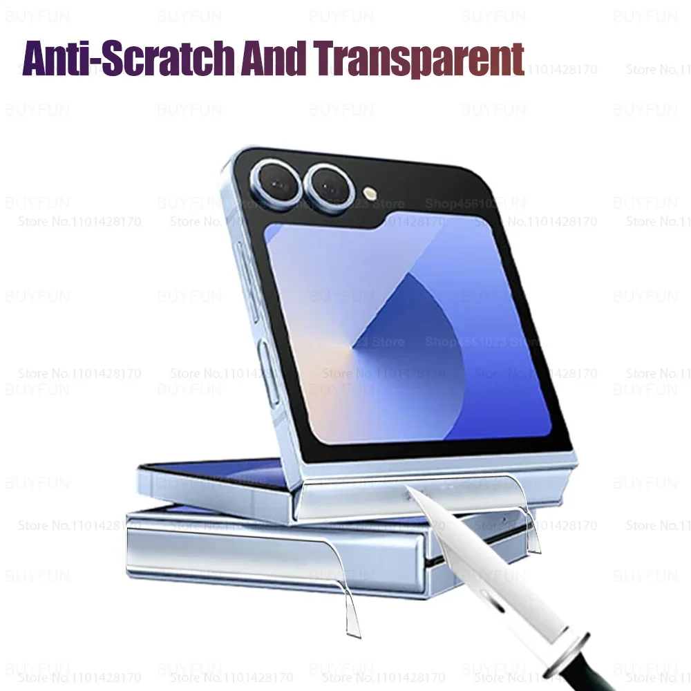 3-Piece Hinge Protective Film Cover for Foldable Smartphones - Middle Border Protector Sticker with HD Hydrogel Films