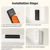 Toocki Self-Adhesive Power Socket Strip Fixator Wall Mounted Self Adhesive Punch Free Row Plug Holder for Kitchen Home Office 6