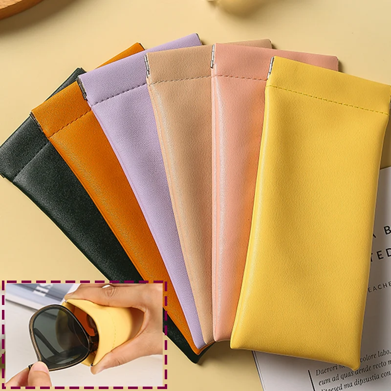

Fashion Soft PU Leather Glasses Bag Sunglasses Box Portable Waterproof Pouch Glasses Protective Cover Eyewear Storage Bag Wallet