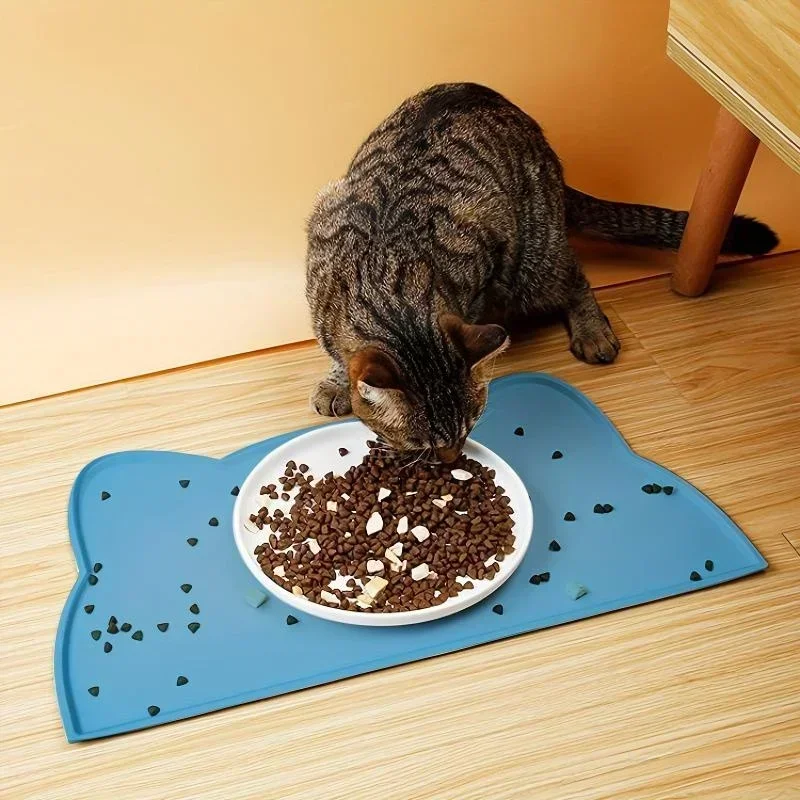 Durable Non-Slip Silicone Pet Feeding Mat - Waterproof & Washable Spill-Proof Surface